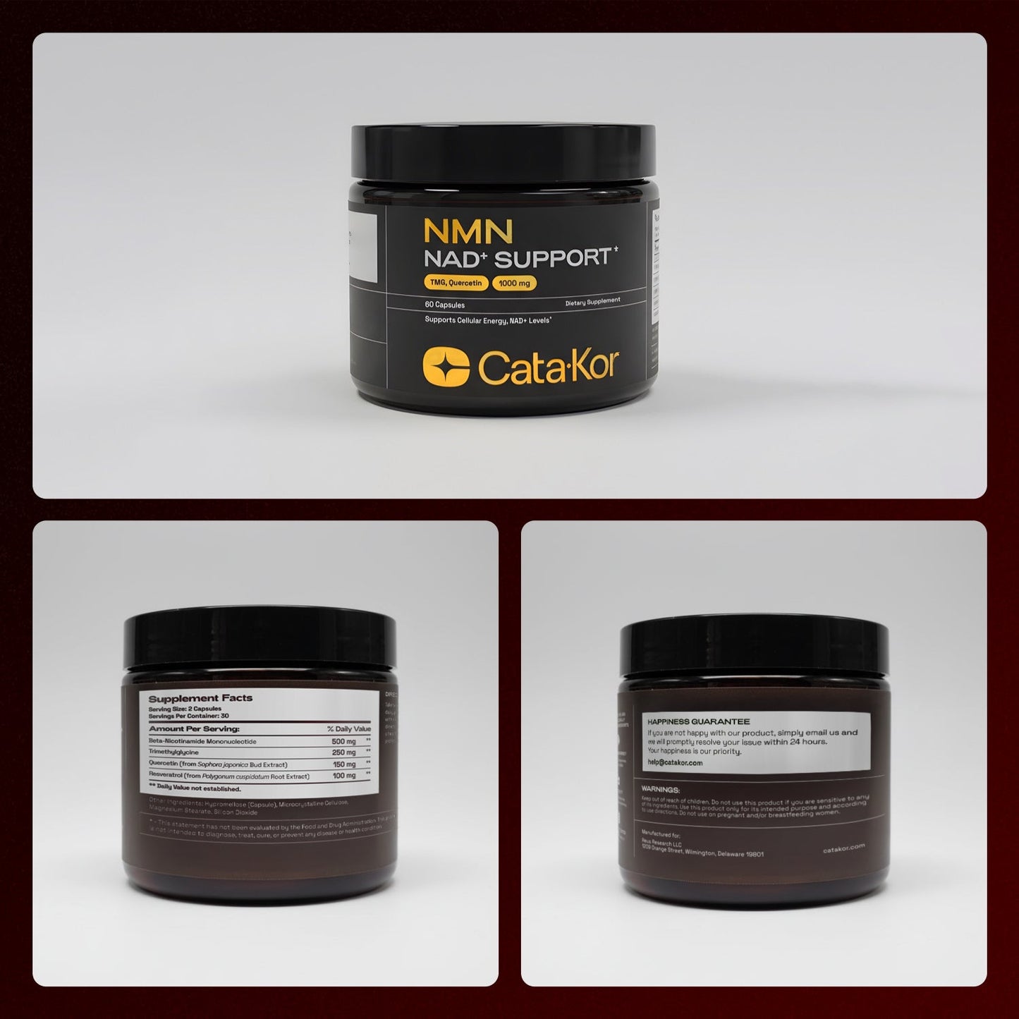 Cata-Kor NMN Supplement, Quercetin, TMG, Resveratrol – Supports Cellular Energy & NAD+ Levels